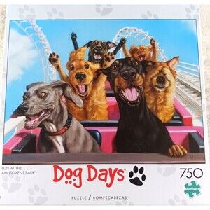 Dog's Days Fun at the Amusement Bark 750 Piece Jigsaw Puzzle Buffalo Games